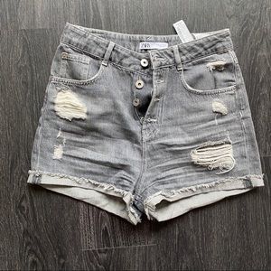 High waisted button up Zara Jean shorts